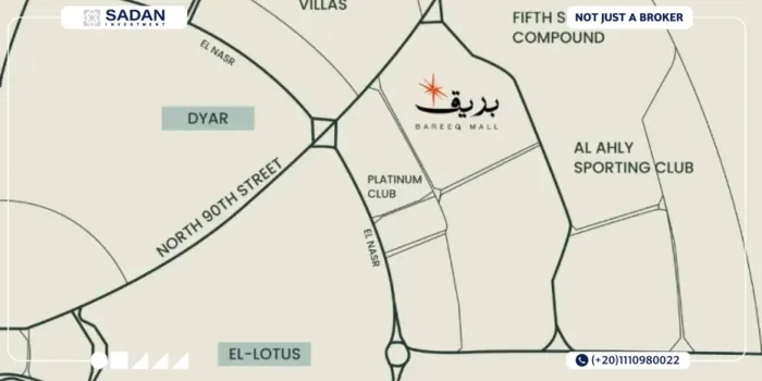 مول بريق التجمع الخامس Bareeq Mall New Cairo جداول الأسعار ونظم الحجز 10 موقع مول بريق التجمع الخامس