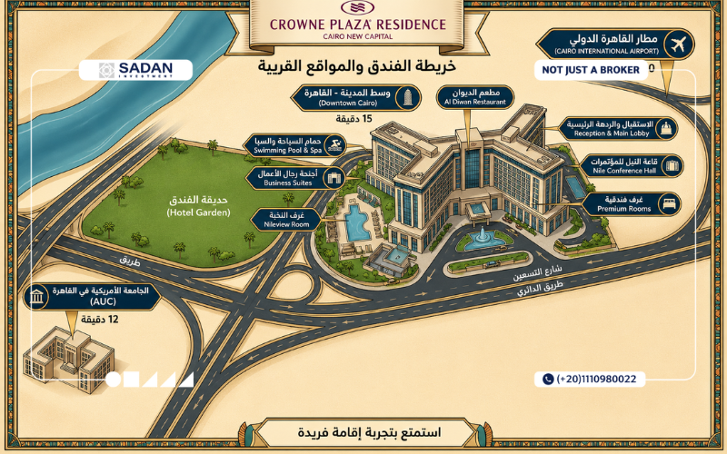 فندق كراون بلازا ريزيدنس التجمع الخامس Crowne plaza Hotel New Cairo جداول أسعار