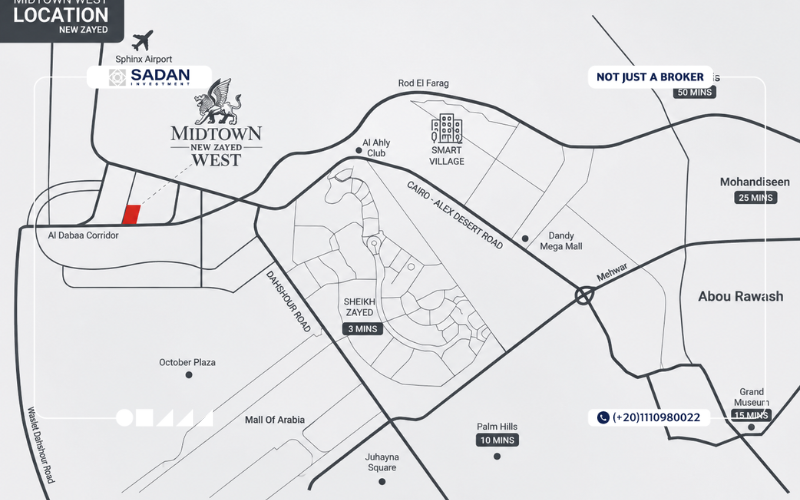 كمبوند ميدتاون ويست الشيخ زايد Midtwon West New Zayed جداول أسعار